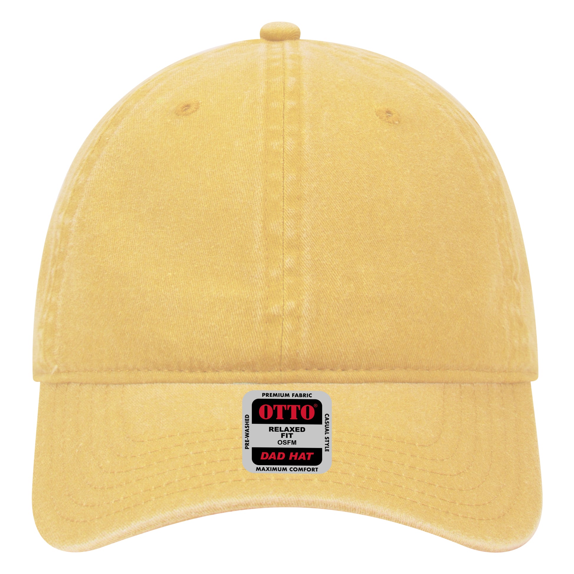 6-Panel Low Profile Dad Hat — Custom Leather Patch in Yellow