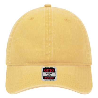 6-Panel Low Profile Dad Hat — Custom Leather Patch in Yellow