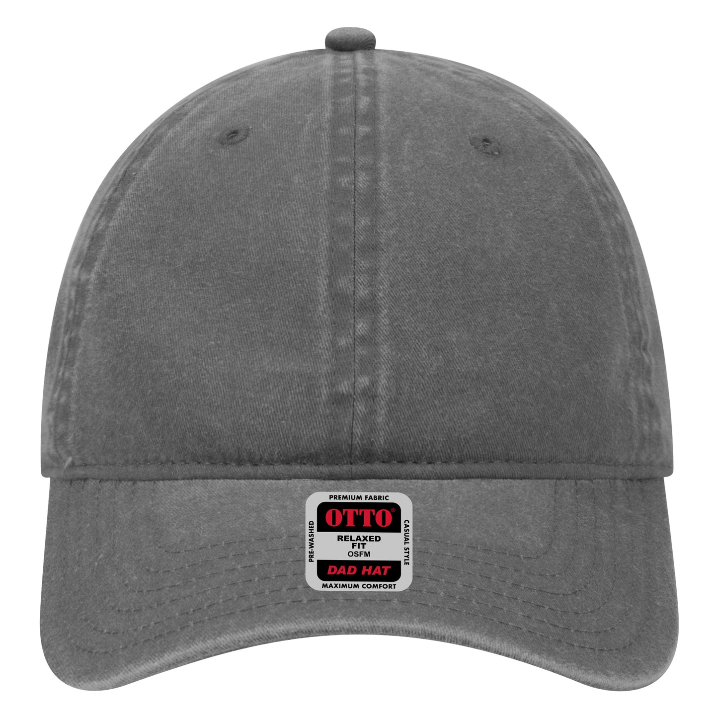6-Panel Low Profile Dad Hat — Custom Leather Patch in Char. Gr