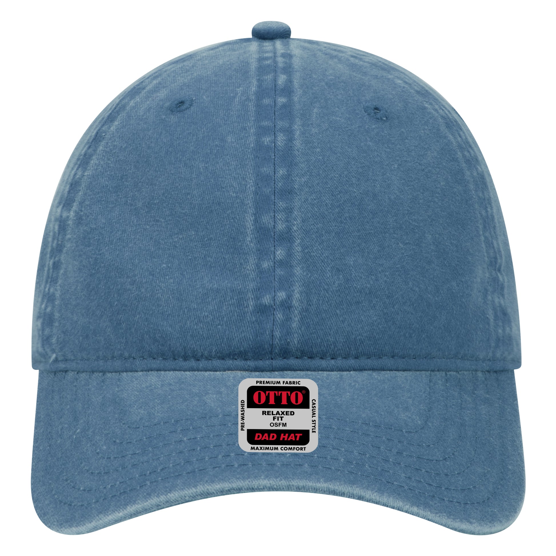 6-Panel Low Profile Dad Hat — Custom Leather Patch in Sky Blu