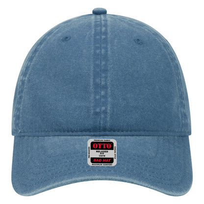 6-Panel Low Profile Dad Hat — Custom Leather Patch in Sky Blu
