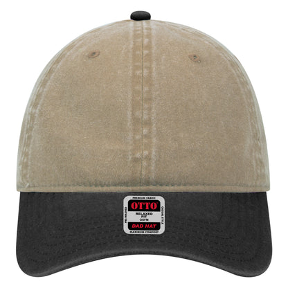 6-Panel Low Profile Dad Hat — Custom Leather Patch in Blk/Kh