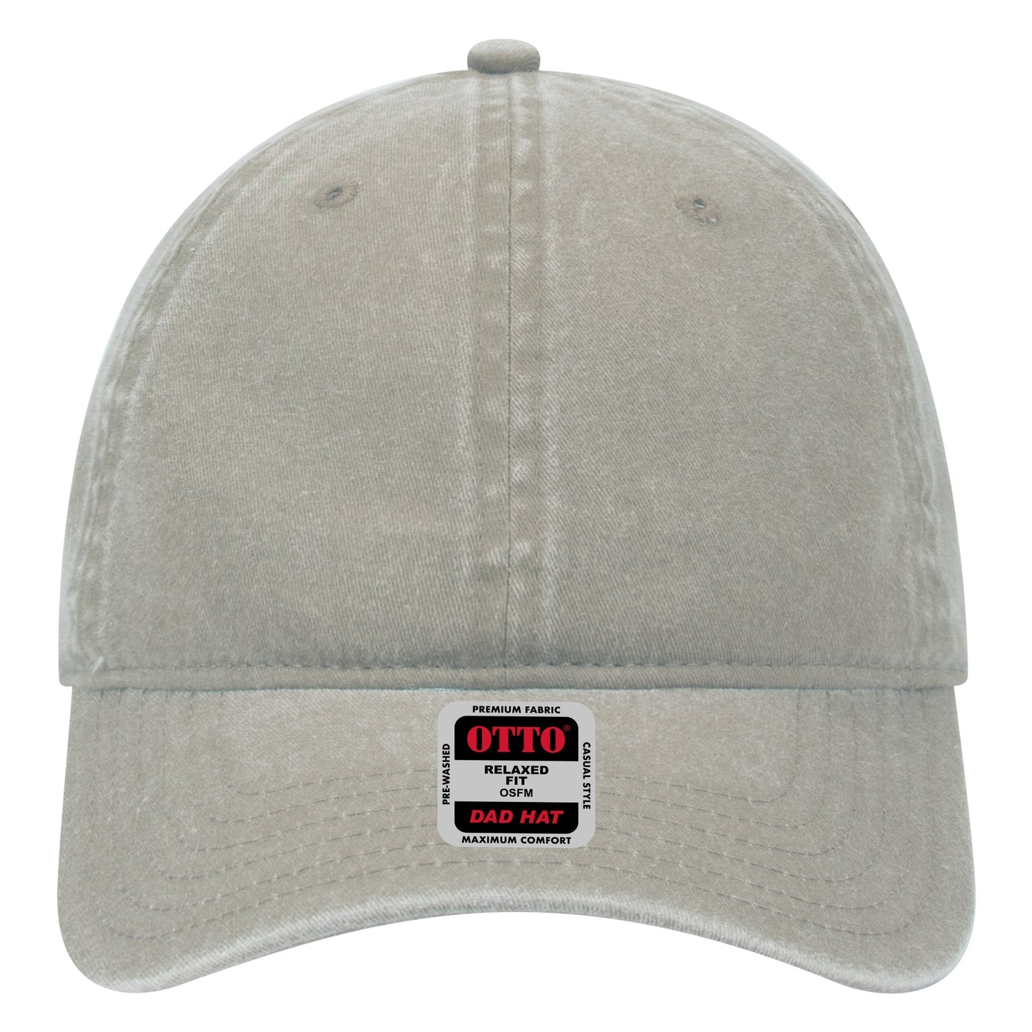 6-Panel Low Profile Dad Hat — Custom Leather Patch in Stone G