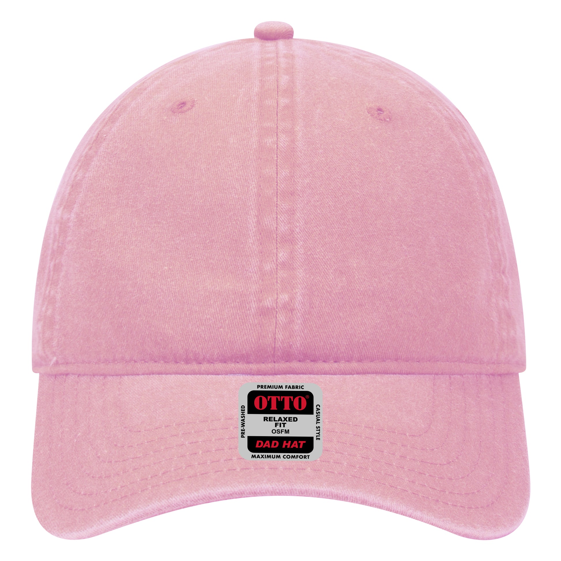 6-Panel Low Profile Dad Hat — Custom Leather Patch in Pink