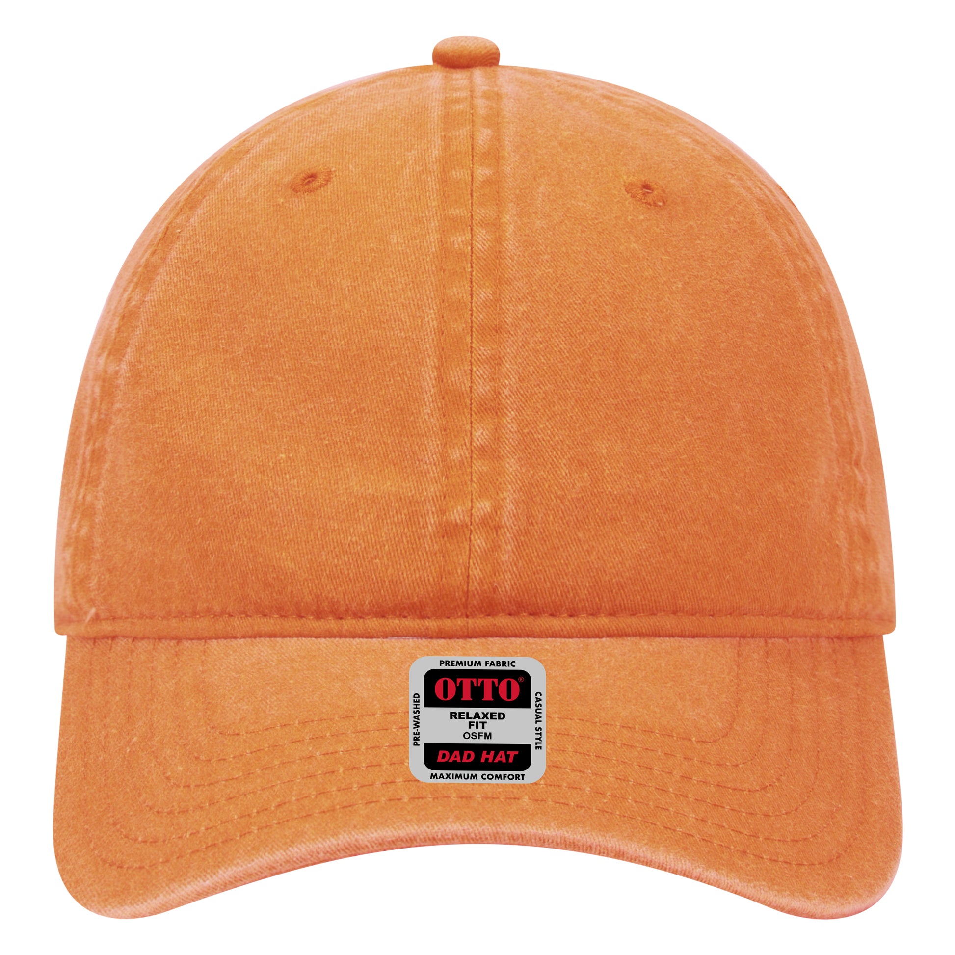 6-Panel Low Profile Dad Hat — Custom Leather Patch in Pkn. Or