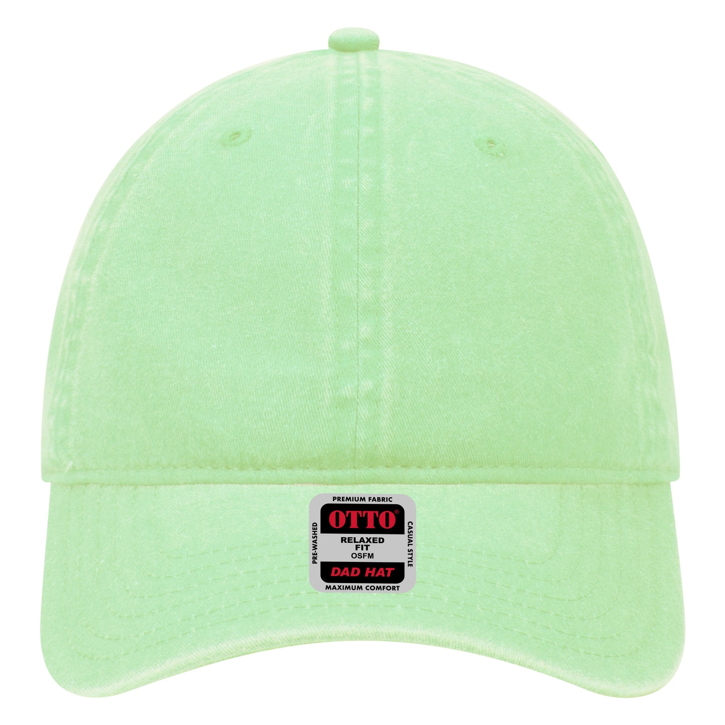 6-Panel Low Profile Dad Hat — Custom Leather Patch in Lime