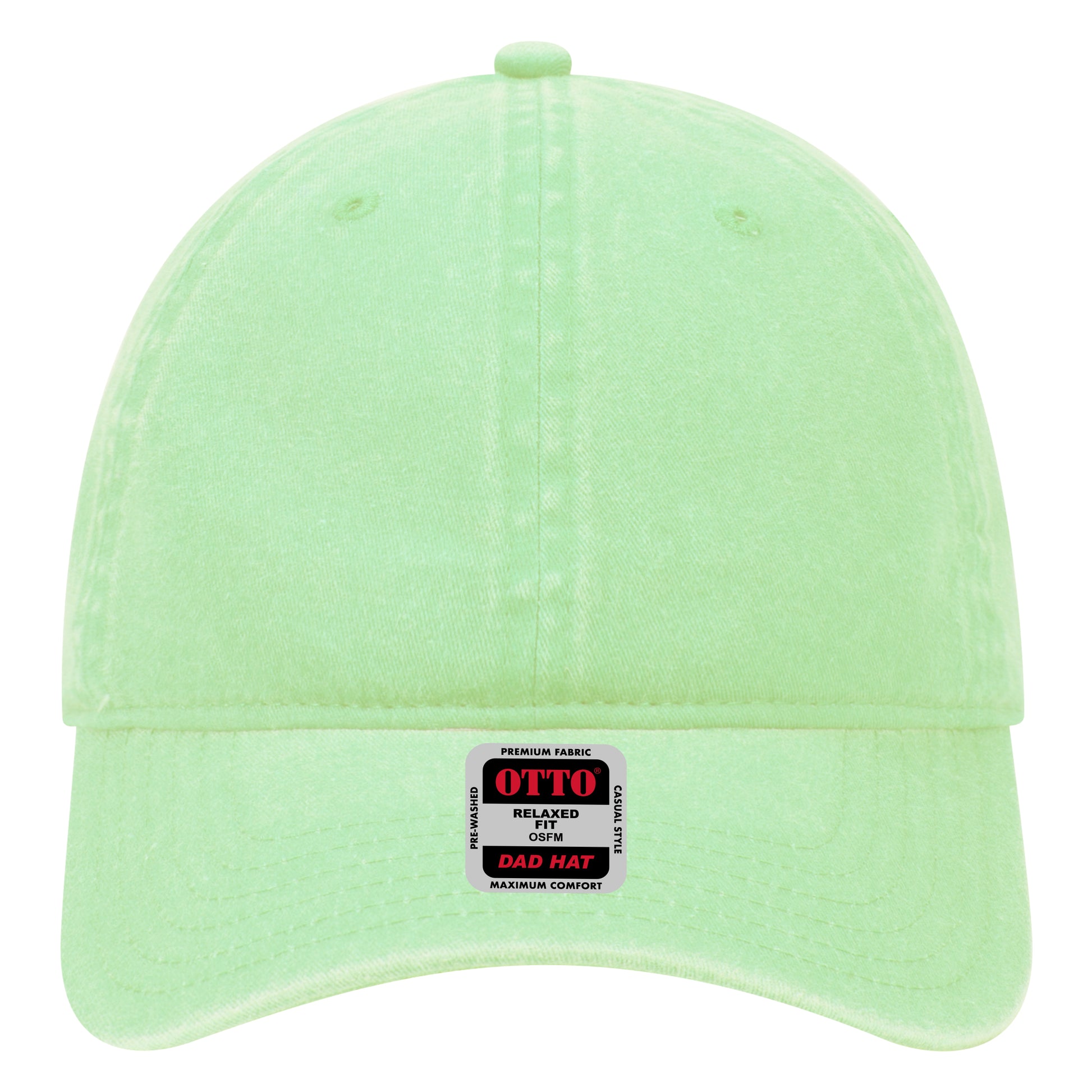 6-Panel Low Profile Dad Hat — Custom Leather Patch in Lime