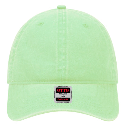 6-Panel Low Profile Dad Hat — Custom Leather Patch in Lime