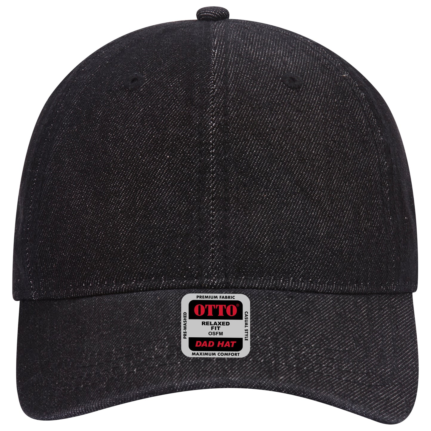 6-Panel Low Profile Dad Hat — Custom Leather Patch in Black