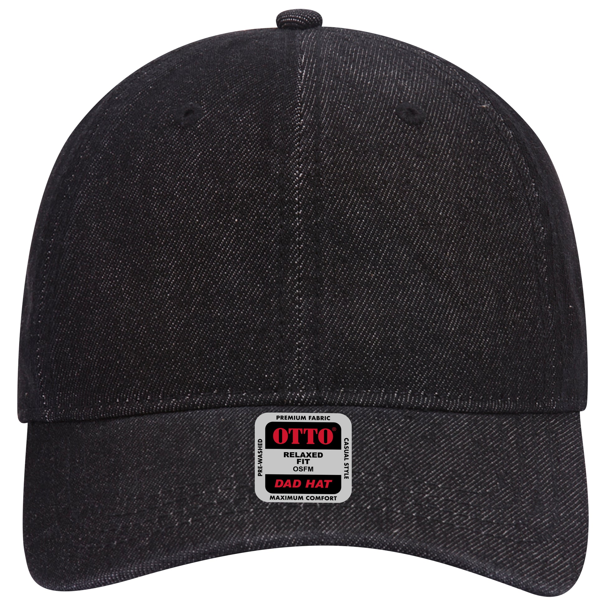 6-Panel Low Profile Dad Hat — Custom Leather Patch in Black