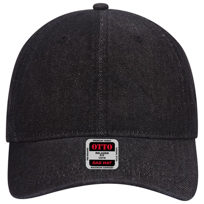 6-Panel Low Profile Dad Hat — Custom Leather Patch in Black