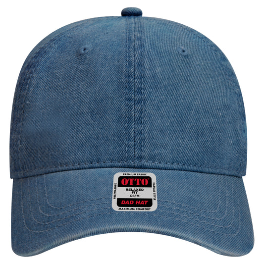 6-Panel Low Profile Dad Hat — Custom Leather Patch in Navy