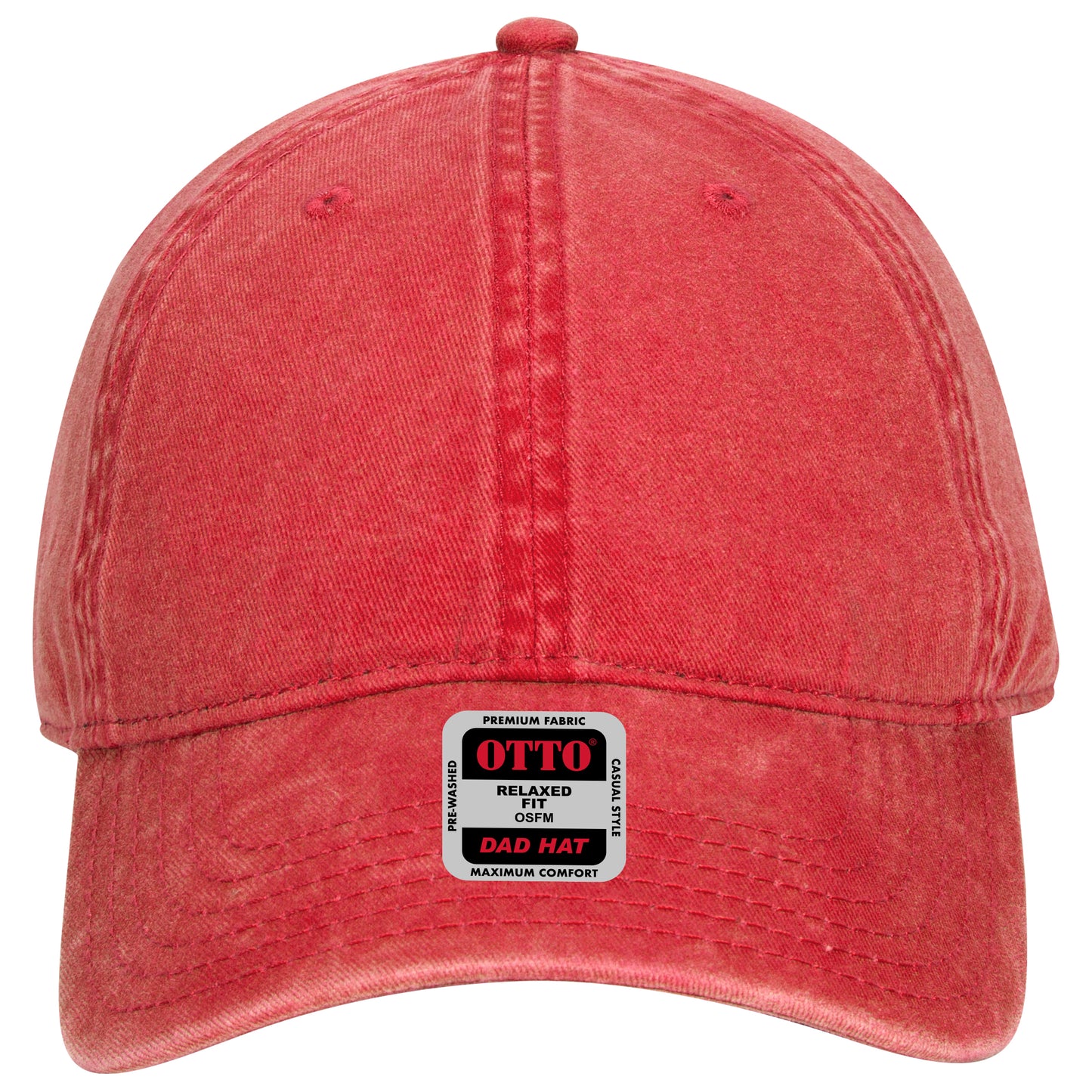 6-Panel Low Profile Dad Hat — Custom Leather Patch in Red