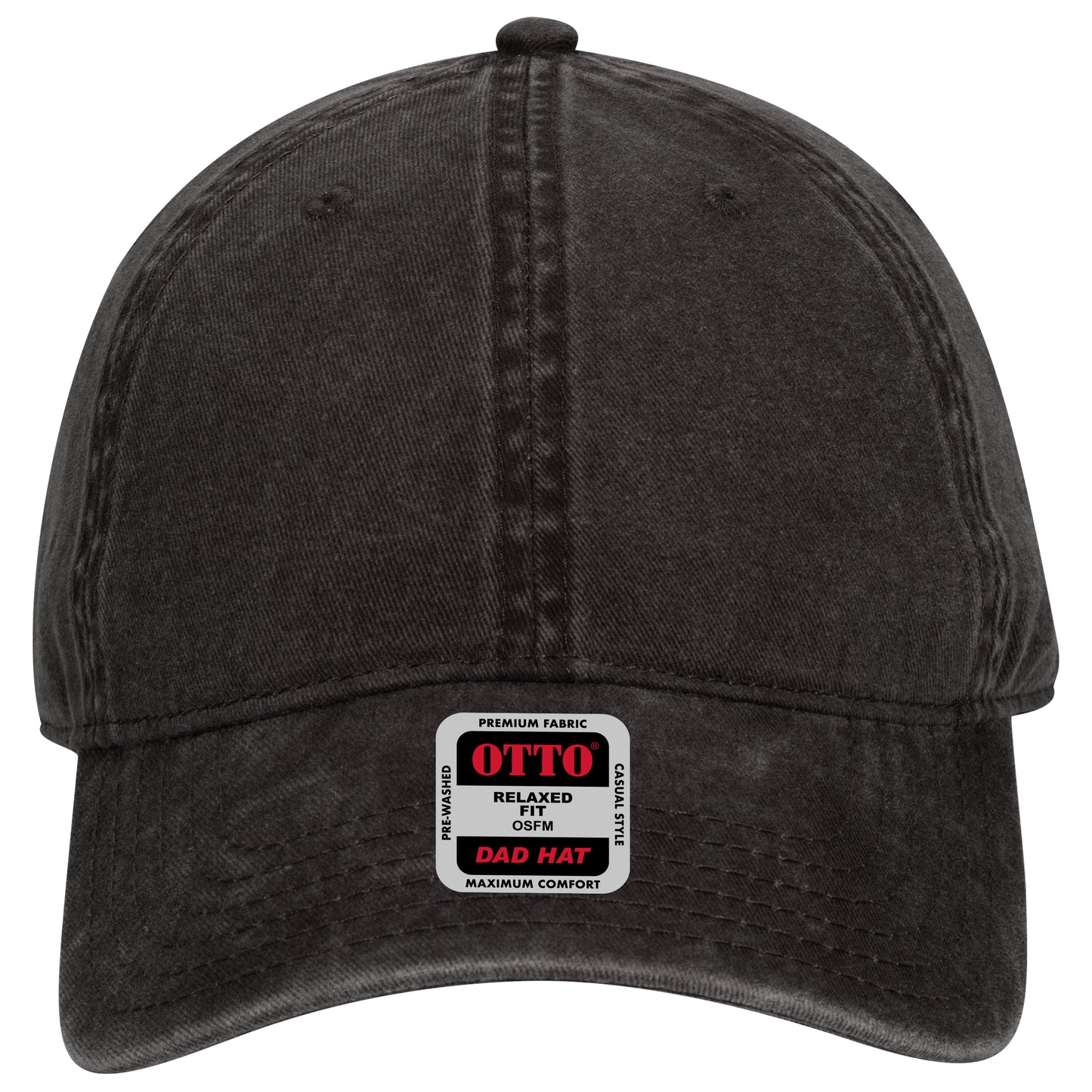 6-Panel Low Profile Dad Hat — Custom Leather Patch in Black