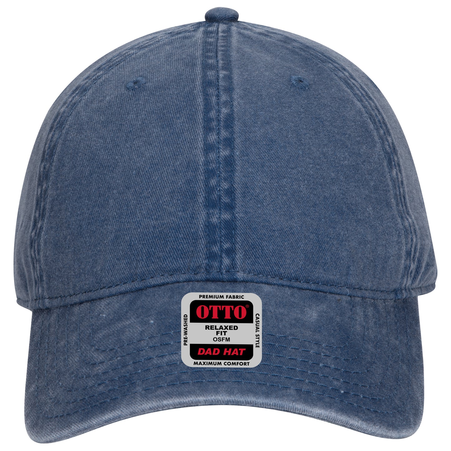 6-Panel Low Profile Dad Hat — Custom Leather Patch in Navy