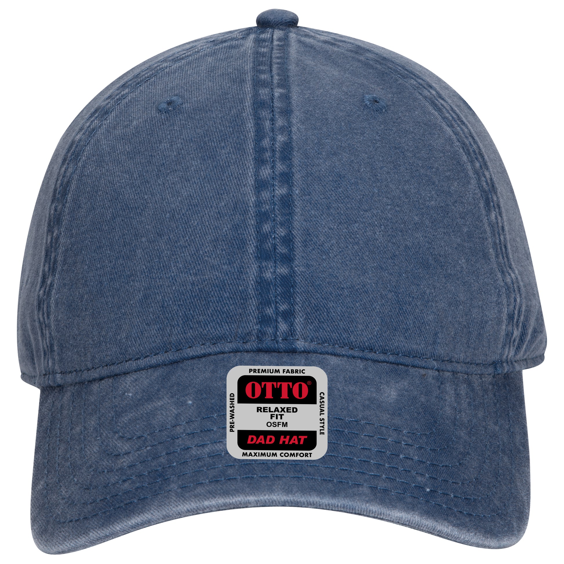 6-Panel Low Profile Dad Hat — Custom Leather Patch in Navy
