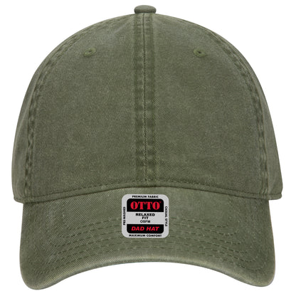 6-Panel Low Profile Dad Hat — Custom Leather Patch in Ol. Gree