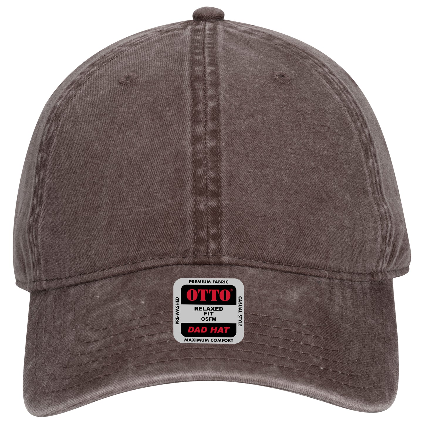 6-Panel Low Profile Dad Hat — Custom Leather Patch in Dk. Bro
