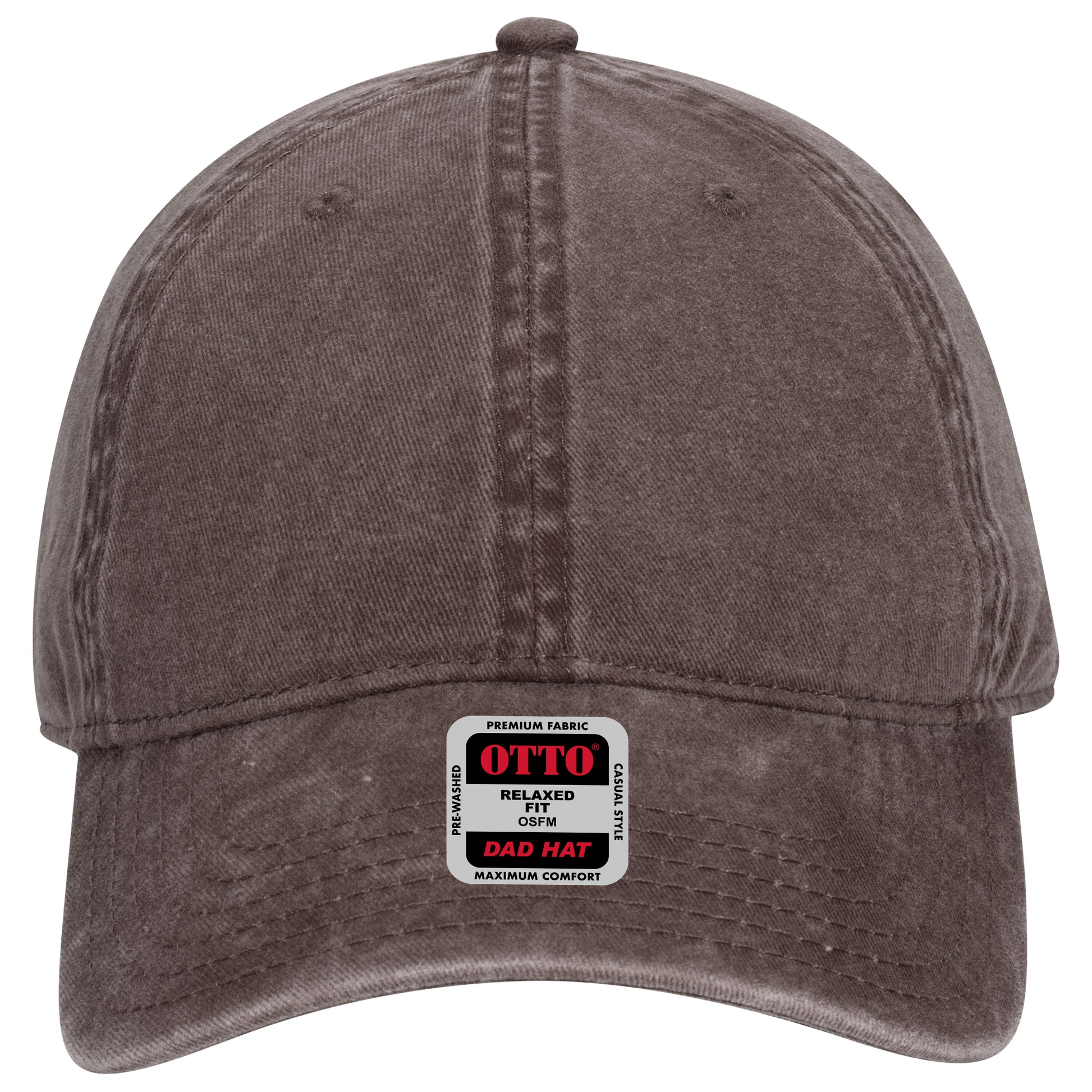6-Panel Low Profile Dad Hat — Custom Leather Patch in Dk. Bro
