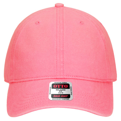6-Panel Low Profile Dad Hat — Custom Leather Patch in Pink