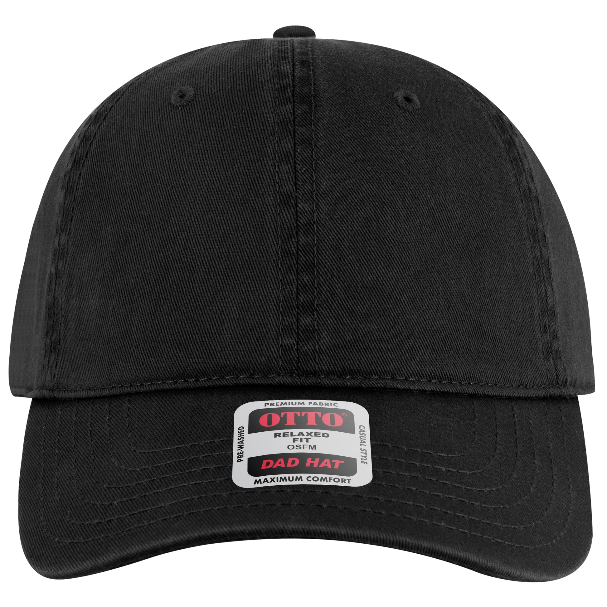 6-Panel Low Profile Dad Hat — Custom Leather Patch in Black
