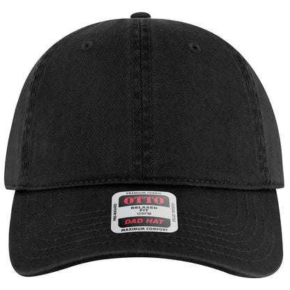 6-Panel Low Profile Dad Hat — Custom Leather Patch in Black