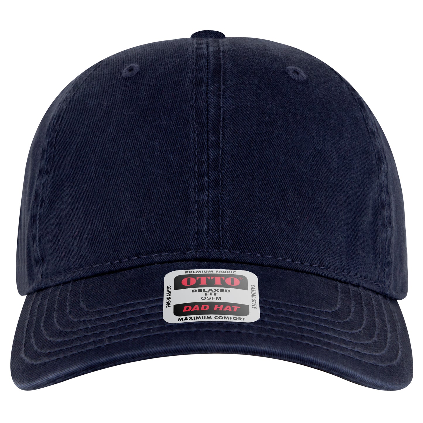 6-Panel Low Profile Dad Hat — Custom Leather Patch in Navy