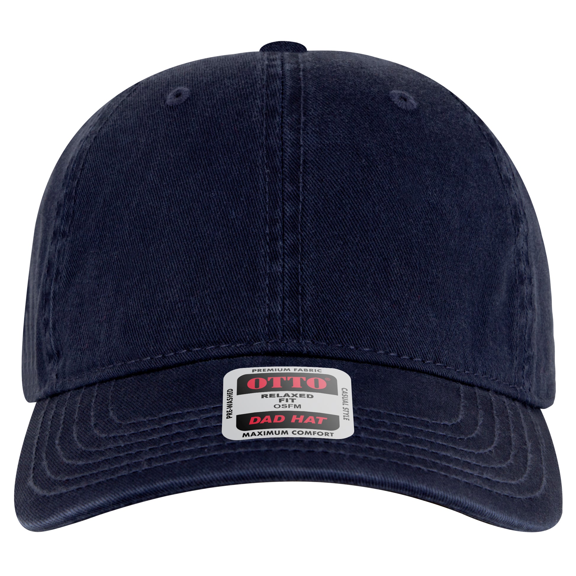 6-Panel Low Profile Dad Hat — Custom Leather Patch in Navy