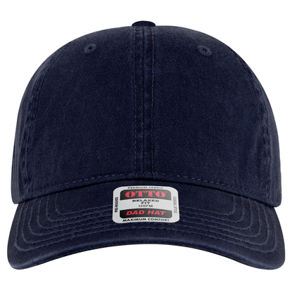6-Panel Low Profile Dad Hat — Custom Leather Patch in Navy