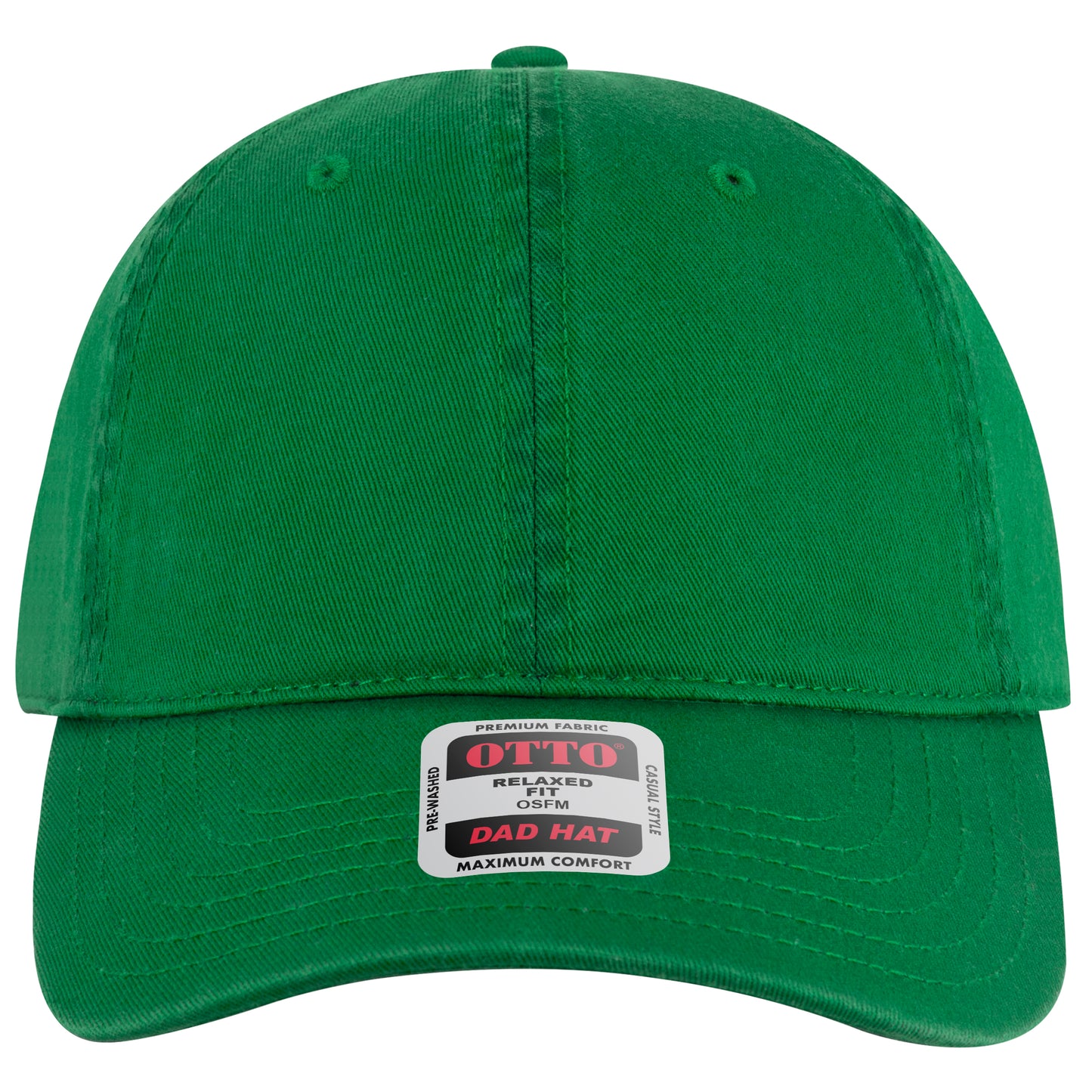 6-Panel Low Profile Dad Hat — Custom Leather Patch in Kelly