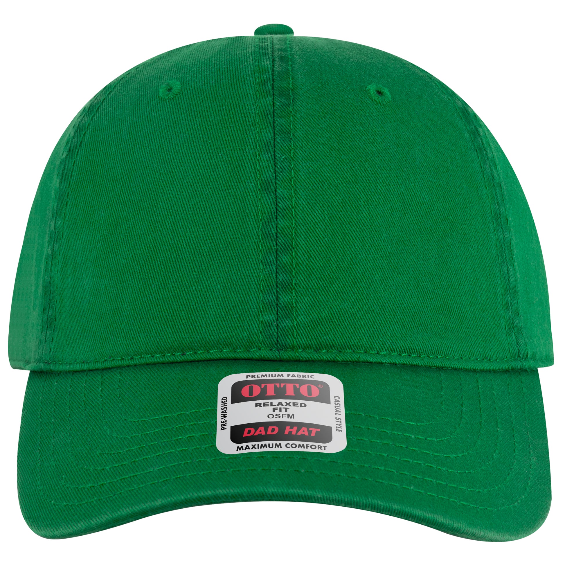 6-Panel Low Profile Dad Hat — Custom Leather Patch in Kelly