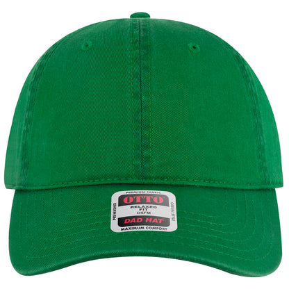 6-Panel Low Profile Dad Hat — Custom Leather Patch in Kelly