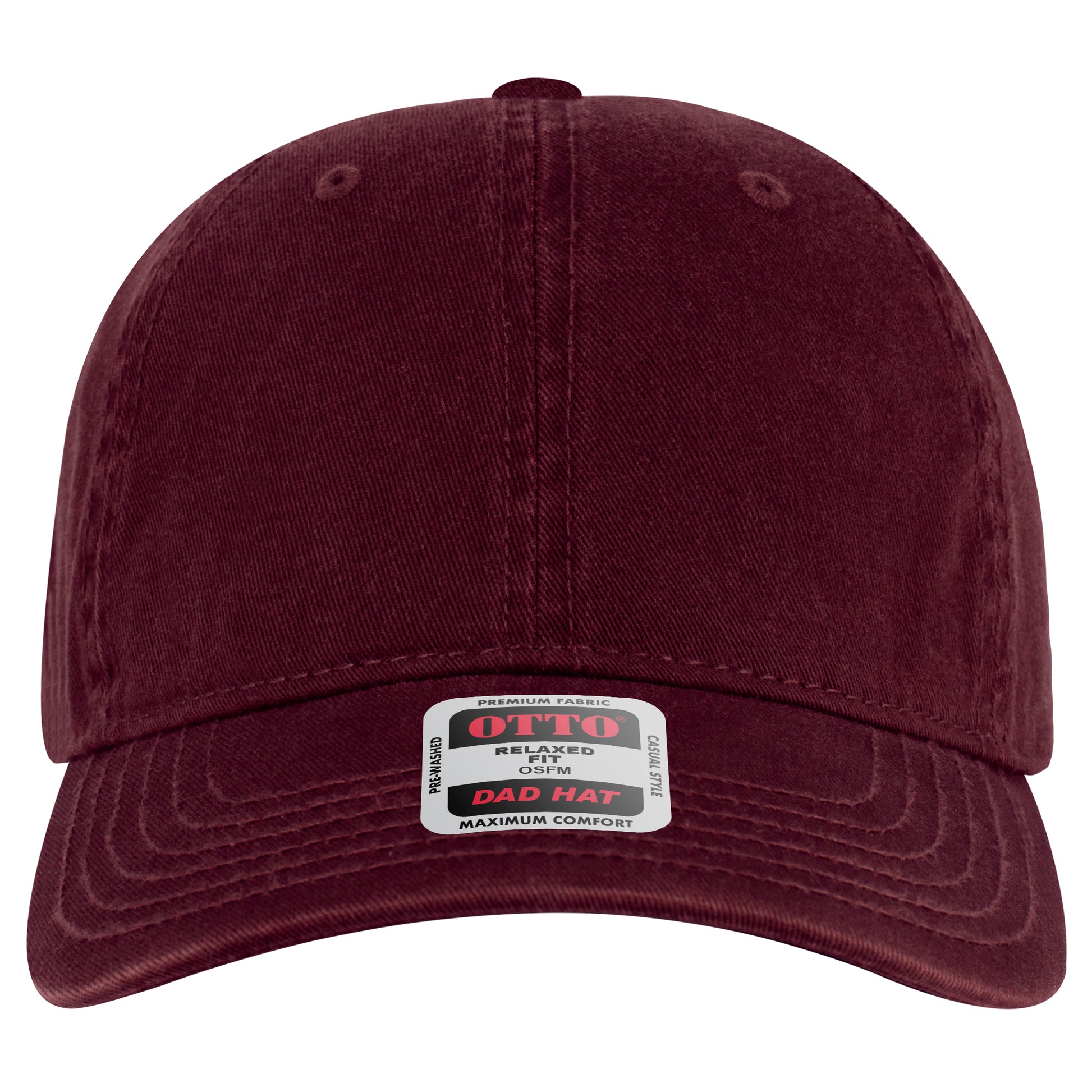6-Panel Low Profile Dad Hat — Custom Leather Patch in Maroon