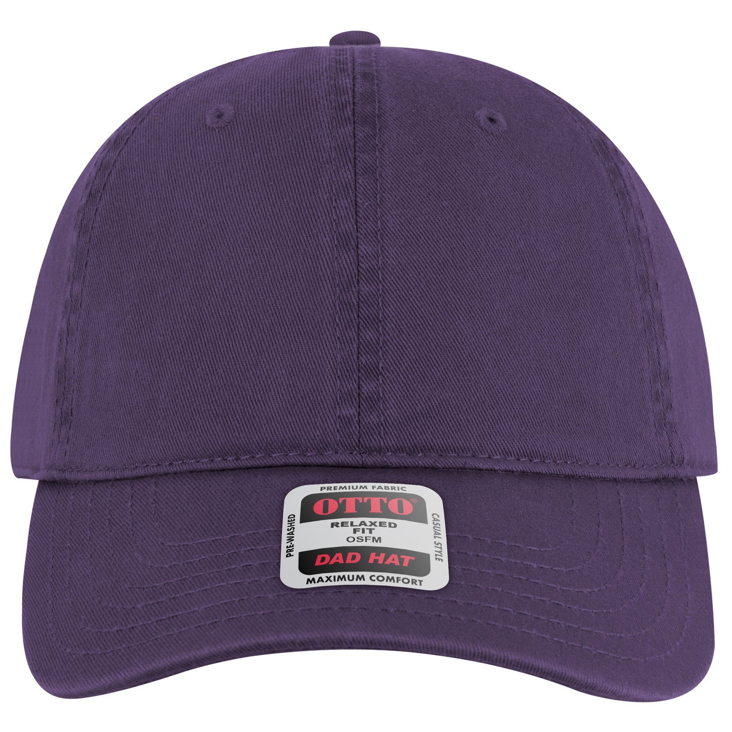 6-Panel Low Profile Dad Hat — Custom Leather Patch in Purple