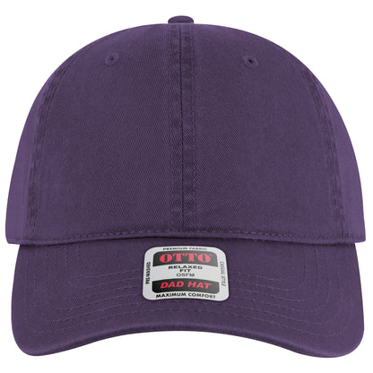 6-Panel Low Profile Dad Hat — Custom Leather Patch in Purple