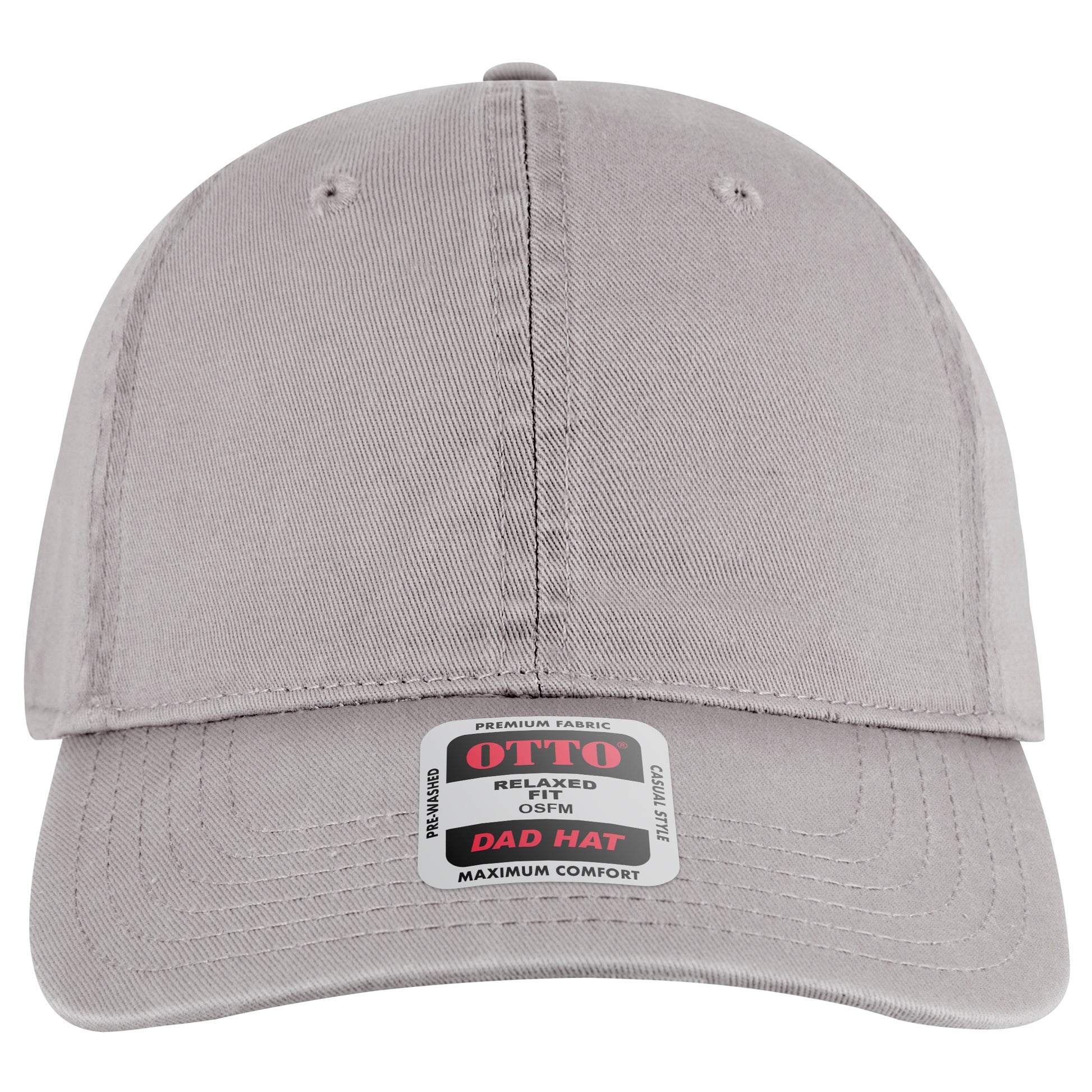 6-Panel Low Profile Dad Hat — Custom Leather Patch in Gray