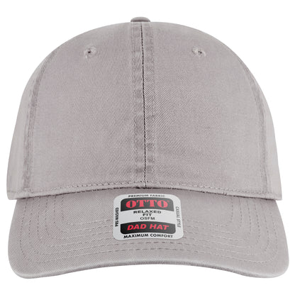 6-Panel Low Profile Dad Hat — Custom Leather Patch in Gray