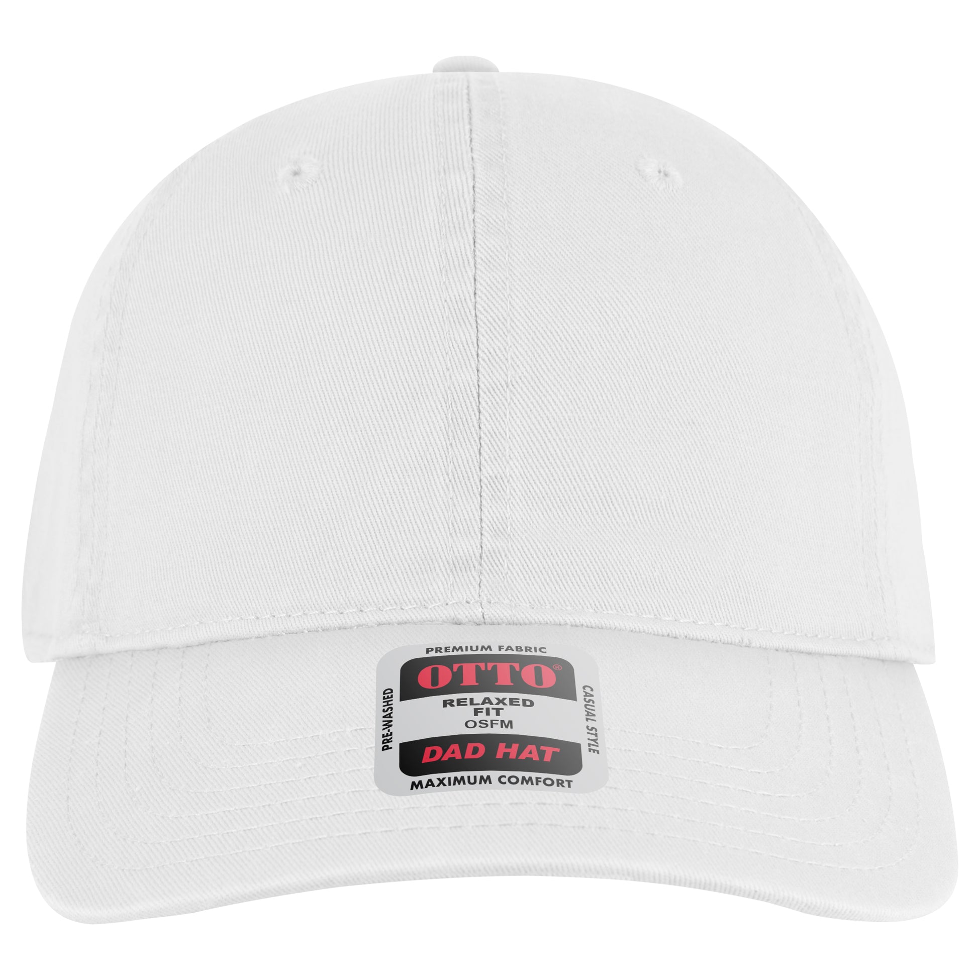 6-Panel Low Profile Dad Hat — Custom Leather Patch in White