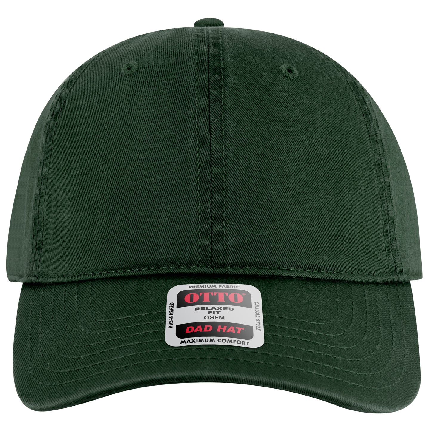 6-Panel Low Profile Dad Hat — Custom Leather Patch in Dk. Gre