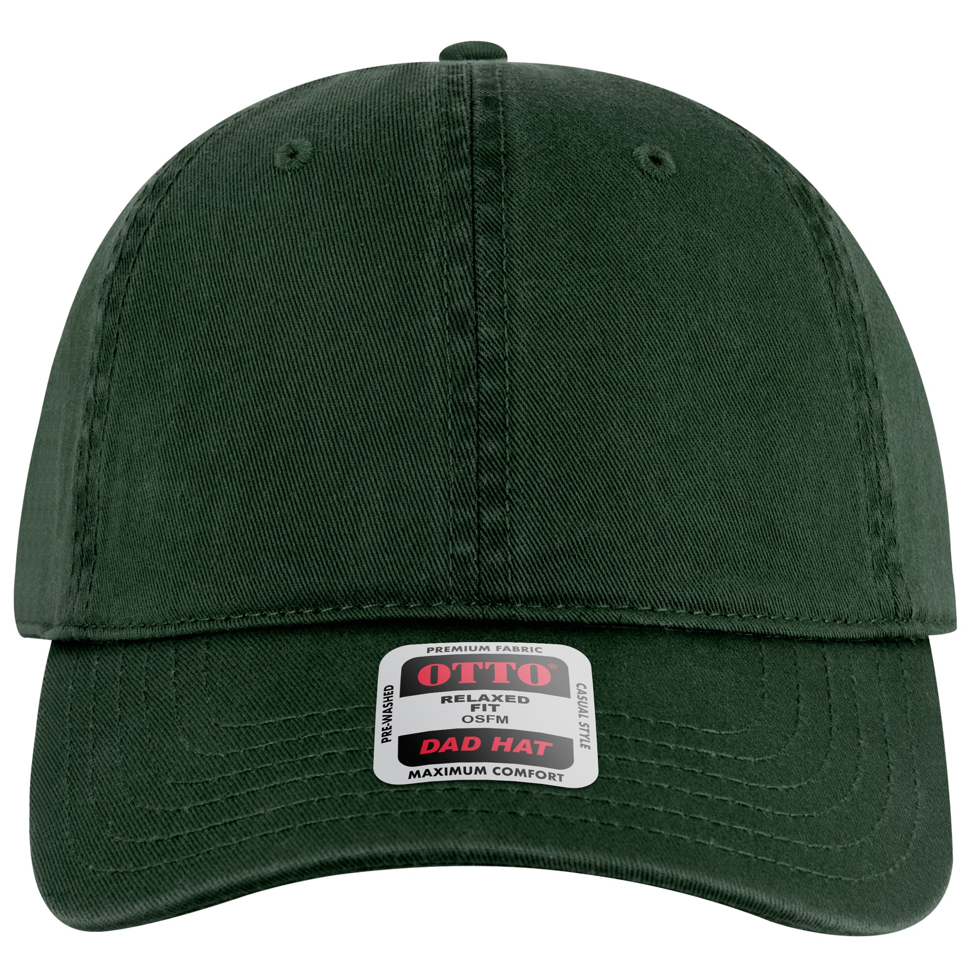 6-Panel Low Profile Dad Hat — Custom Leather Patch in Dk. Gre