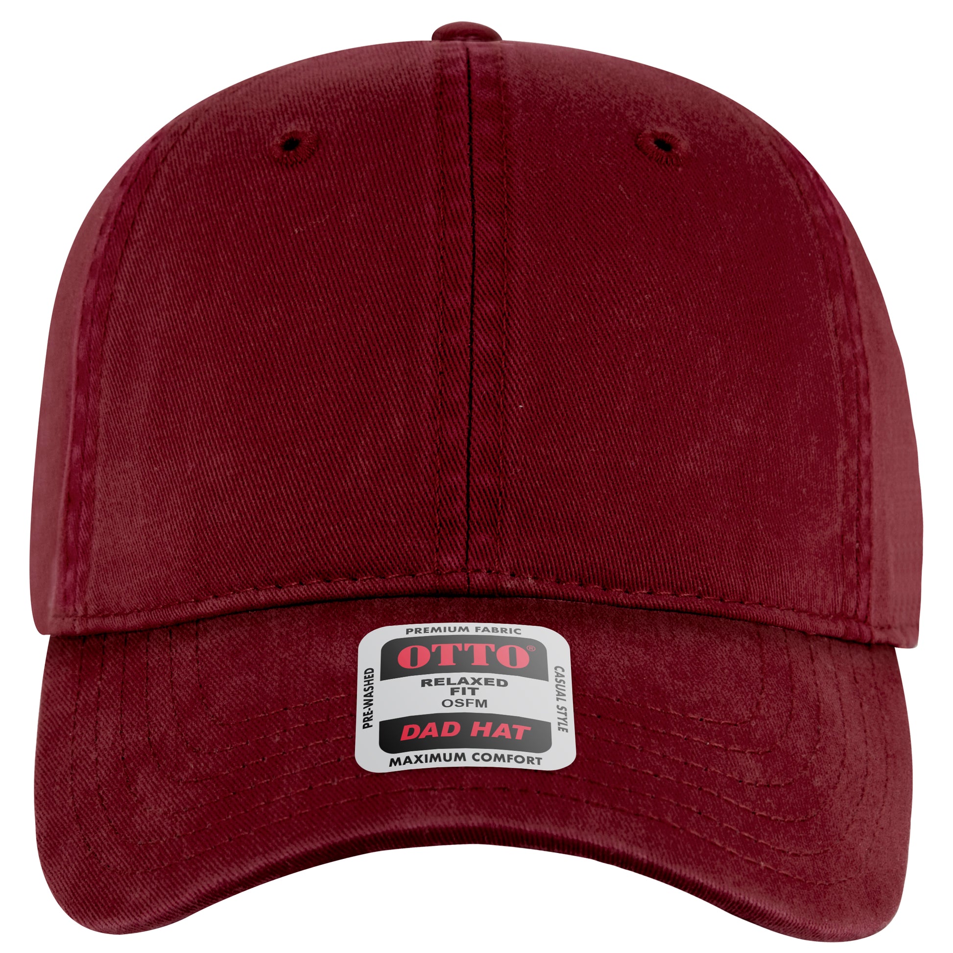 6-Panel Low Profile Dad Hat — Custom Leather Patch in Burg. M