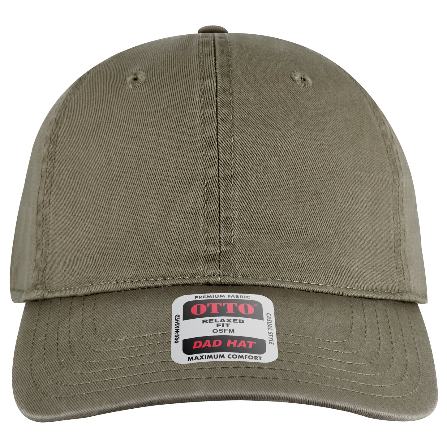 6-Panel Low Profile Dad Hat — Custom Leather Patch in Ol. Gree