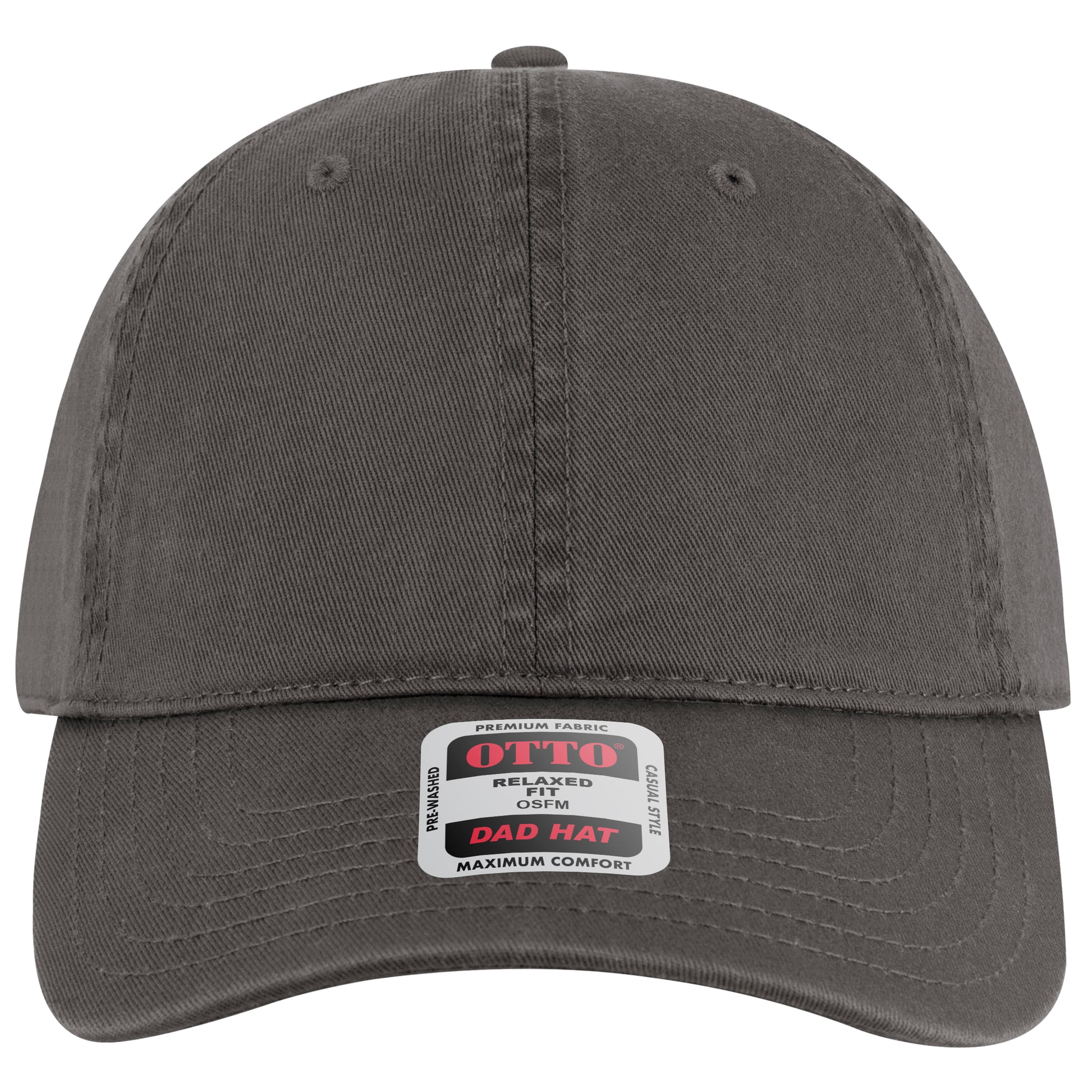 6-Panel Low Profile Dad Hat — Custom Leather Patch in Char. Gr