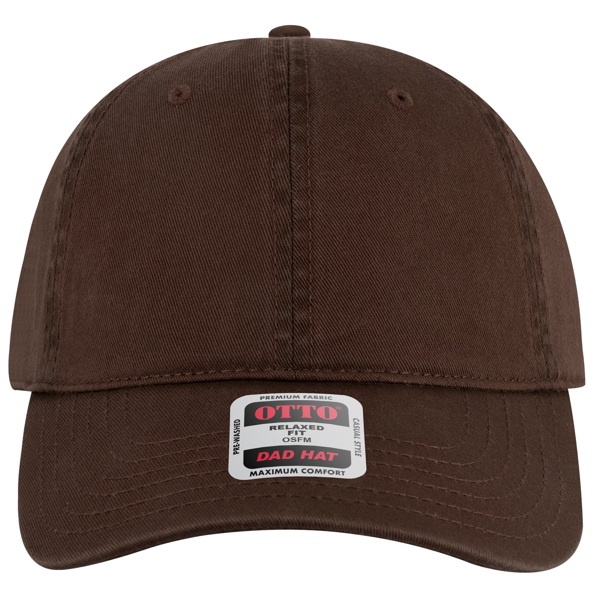 6-Panel Low Profile Dad Hat — Custom Leather Patch in Dk. Bro