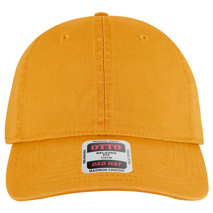 6-Panel Low Profile Dad Hat — Custom Leather Patch in Mustard