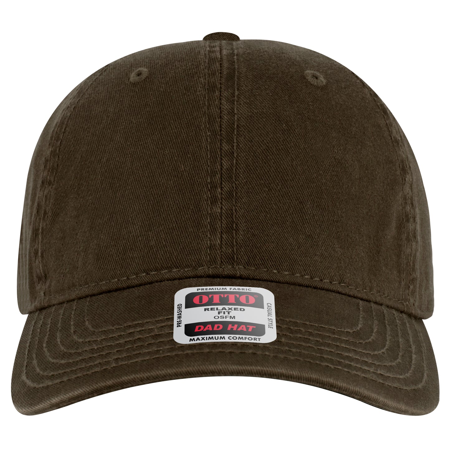 6-Panel Low Profile Dad Hat — Custom Leather Patch in Dk. Ol.