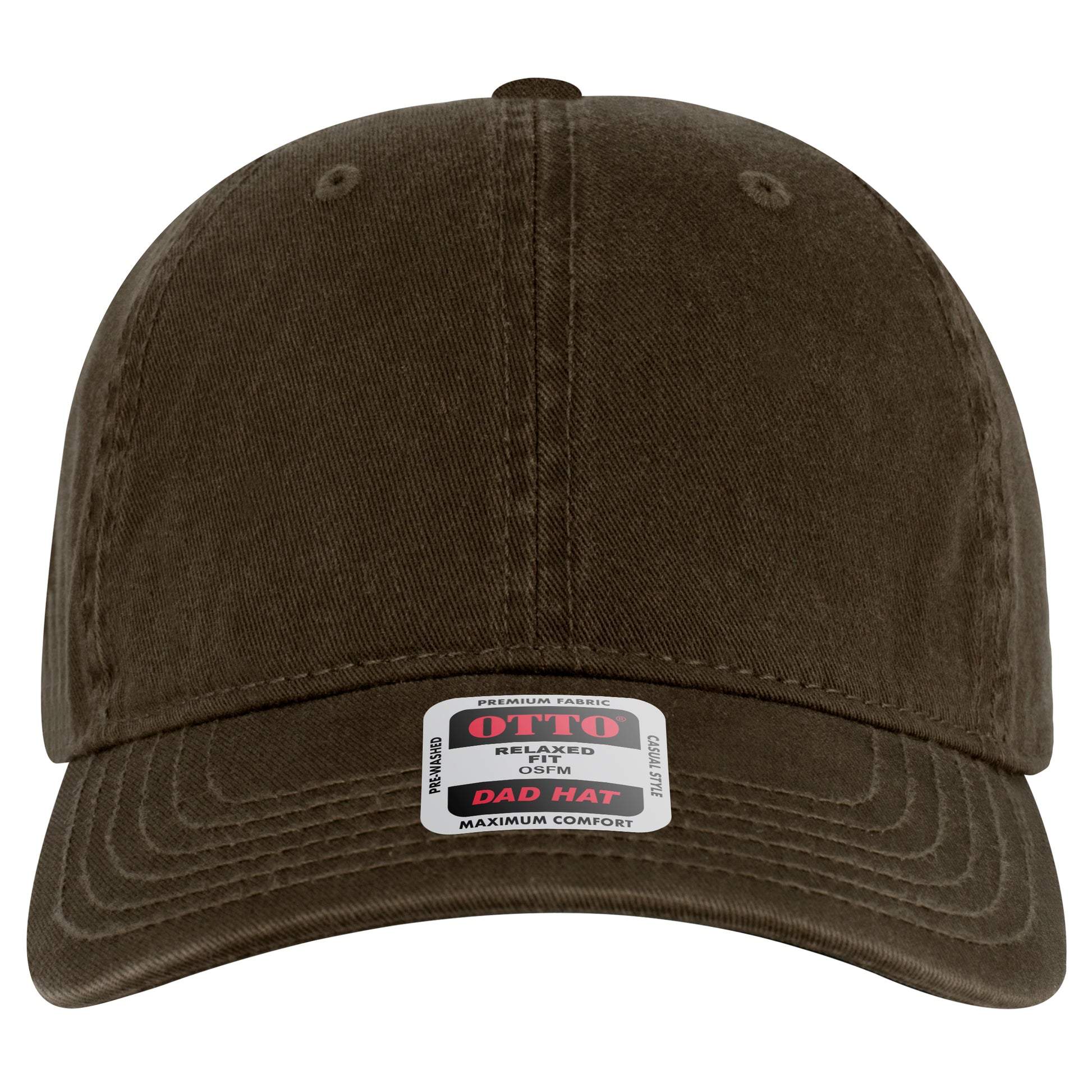 6-Panel Low Profile Dad Hat — Custom Leather Patch in Dk. Ol.