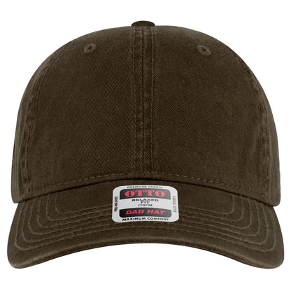 6-Panel Low Profile Dad Hat — Custom Leather Patch in Dk. Ol.