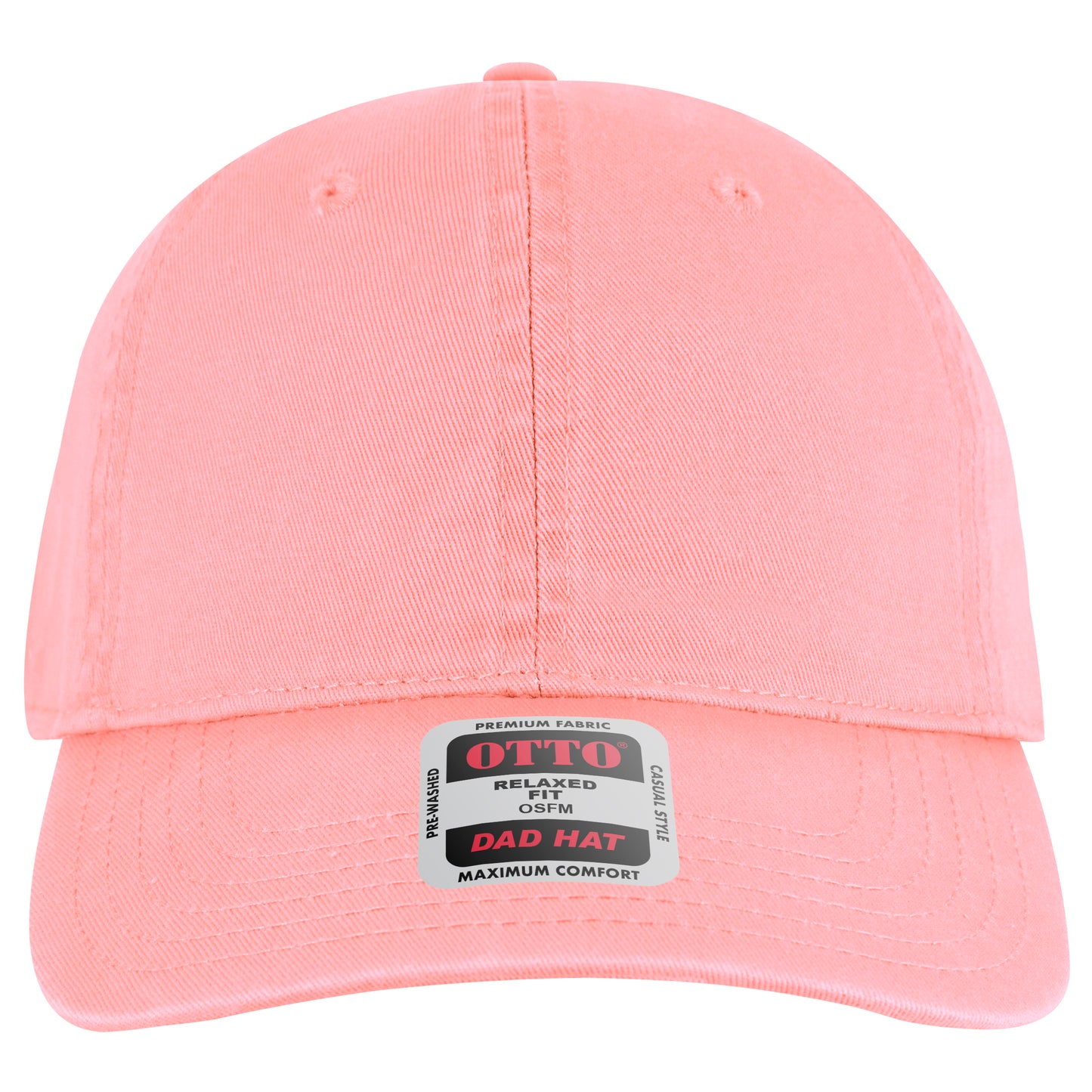 6-Panel Low Profile Dad Hat — Custom Leather Patch in Pink en arn n ay wn nge Green