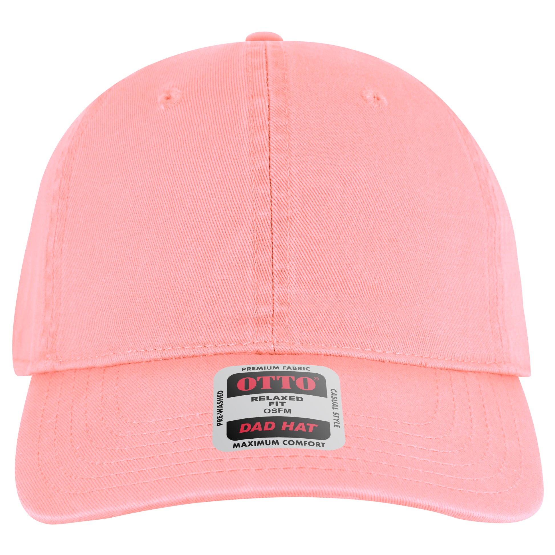 6-Panel Low Profile Dad Hat — Custom Leather Patch in Pink en arn n ay wn nge Green
